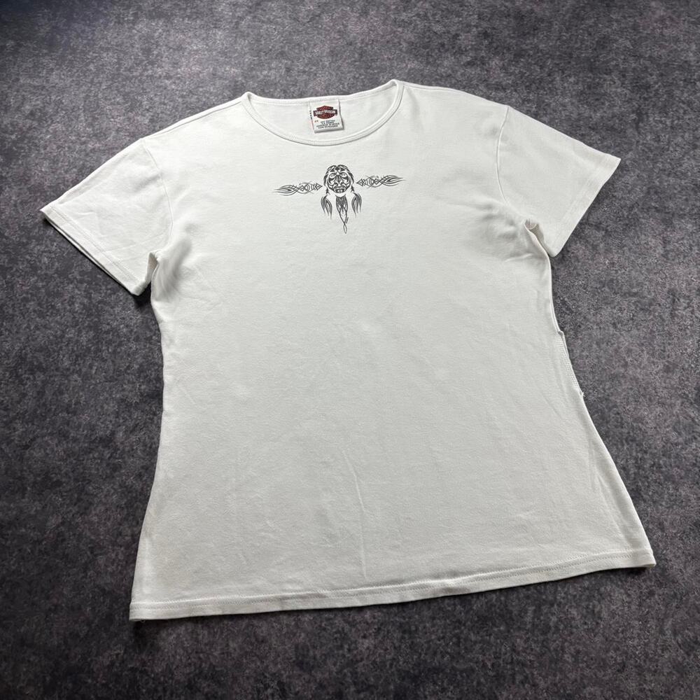 2008 Harley-Davidson Women’s 2X White Tribal Graphic Biker Tee Killer Creek